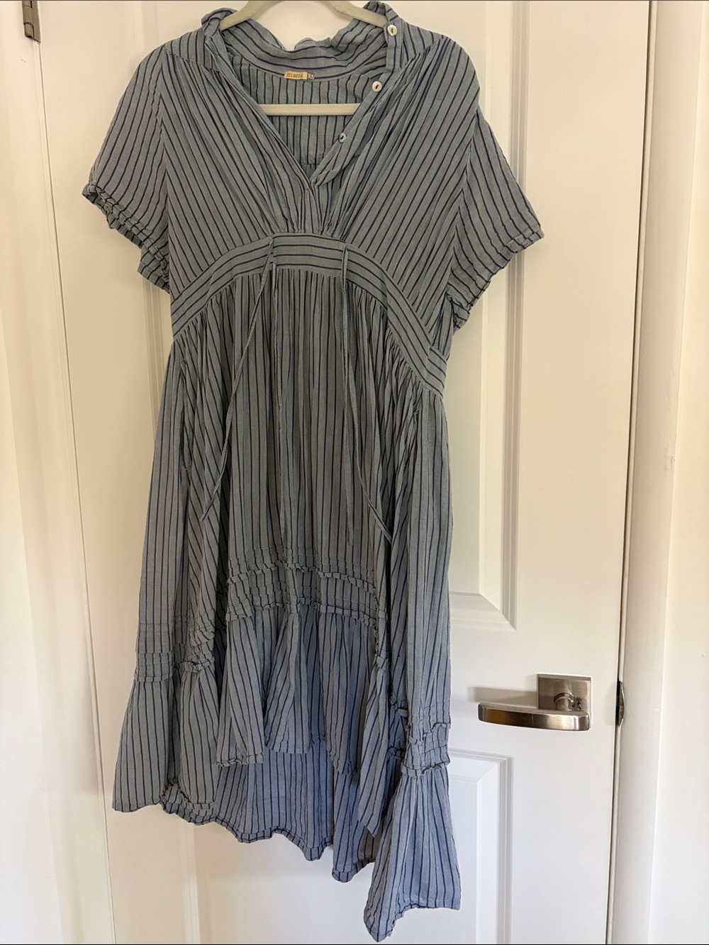 Matta Blue Striped Short Sleeve Dress
